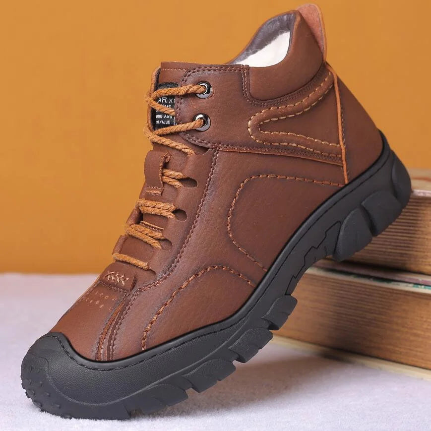 Men's Brown Leather Casual Ankle Boots