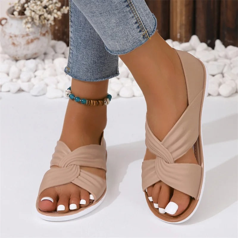 Women's Cross Strap Lightweight Flat Sandals