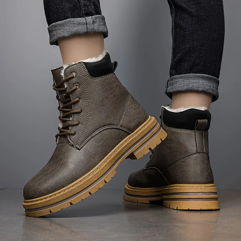 Men’s Insulated Leather High-Top Winter Boots