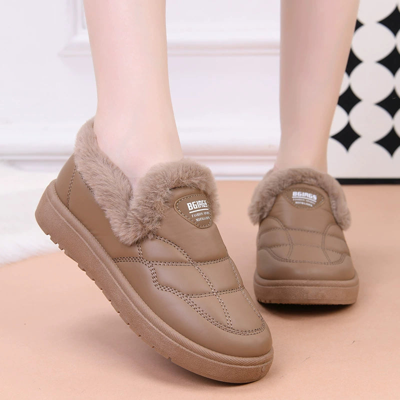 Women’s Faux Fur Lined Warm Slip On Winter Shoes