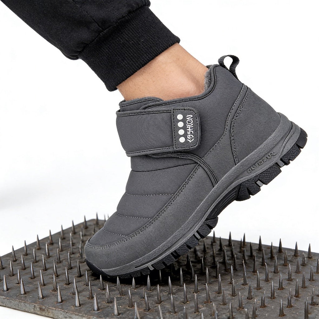 Men’s Fleece-Lined Waterproof Snow Boots with Wide Toe Fit