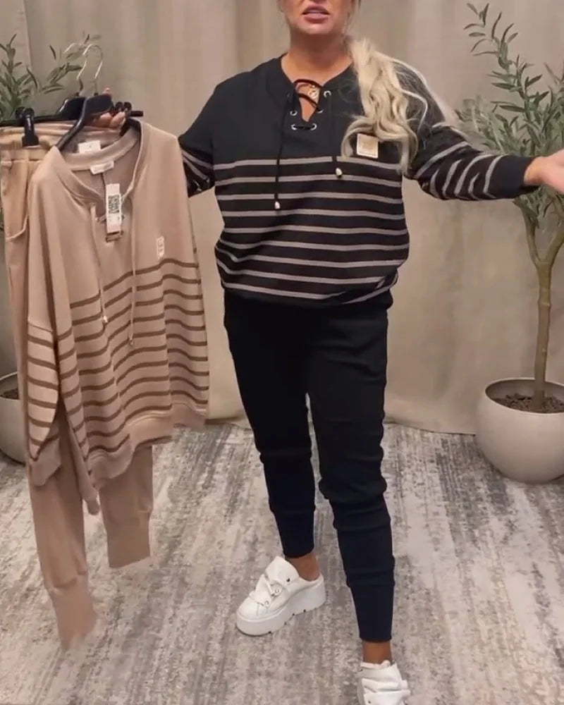 Striped ComfortFit Two-Piece Lounge Set