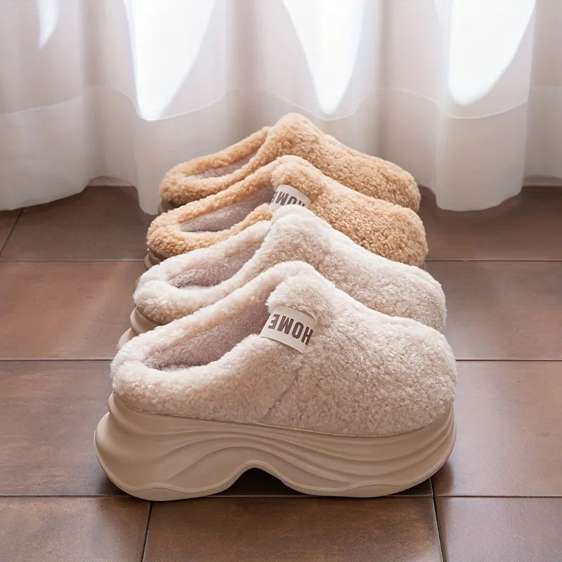 Women’s Ultra-Plush Thick-Platform Winter House Slippers