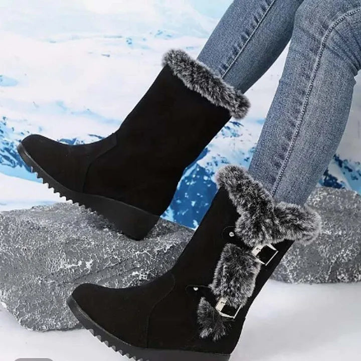Women’s Plush Trim Mid-Calf Snow Boots
