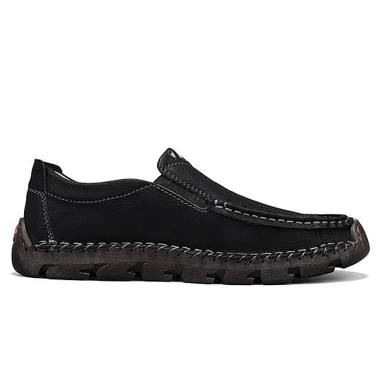 Men's Premium Wide-Toe Leather Zip Loafers