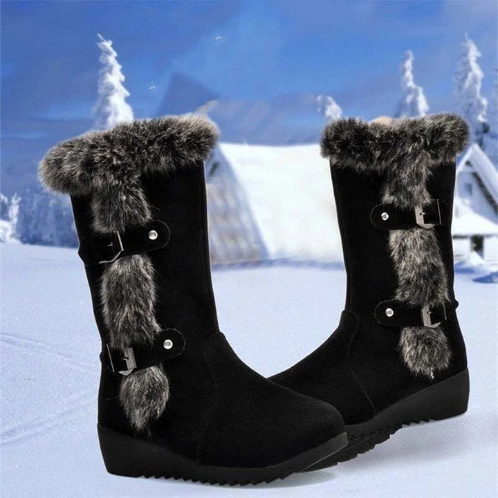 Women’s Plush Trim Mid-Calf Snow Boots