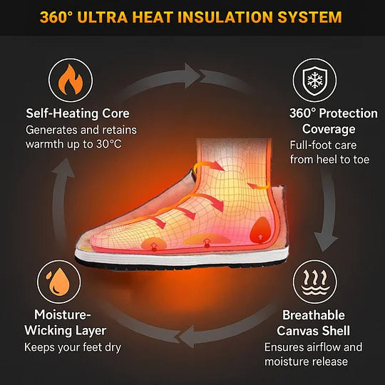 Unisex 360° Thermal Grip Waterproof Slip-On Winter Shoes