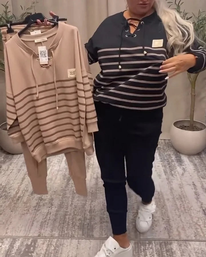 Striped ComfortFit Two-Piece Lounge Set