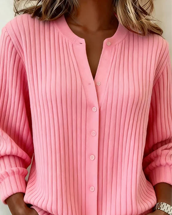 Women's Solid Colour Crew Neck Long Sleeve Sweater