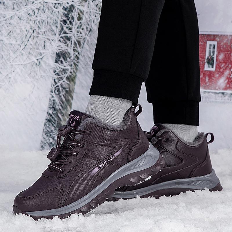 Men’s High-Top Plush-Lined Anti-Slip Walking Shoes