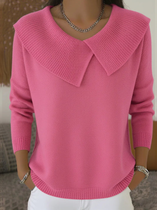 Women’s Lapel Collar Christmas Knit Sweater