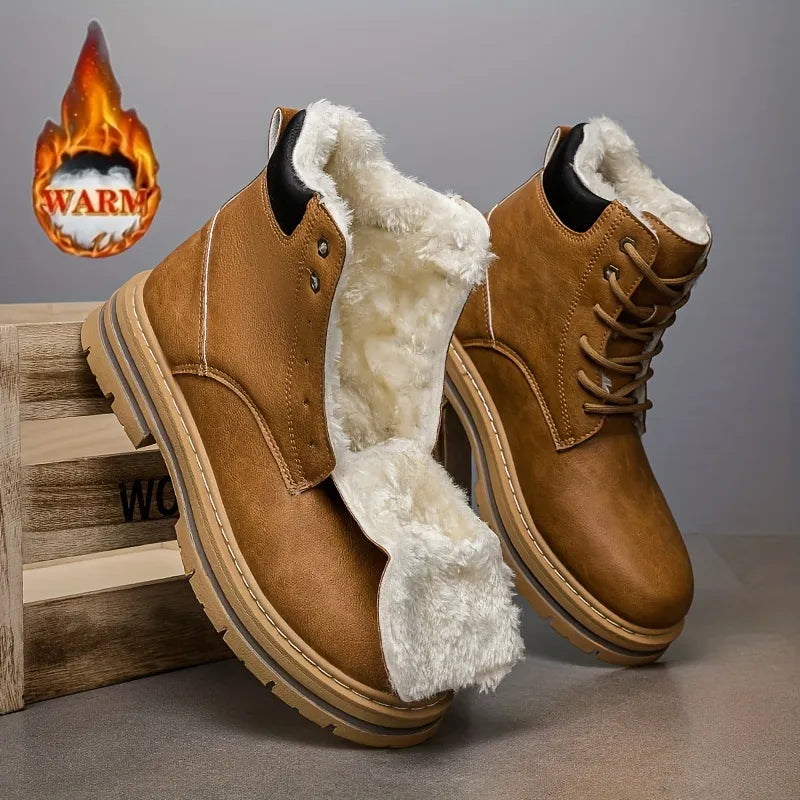 Men’s Insulated Leather High-Top Winter Boots