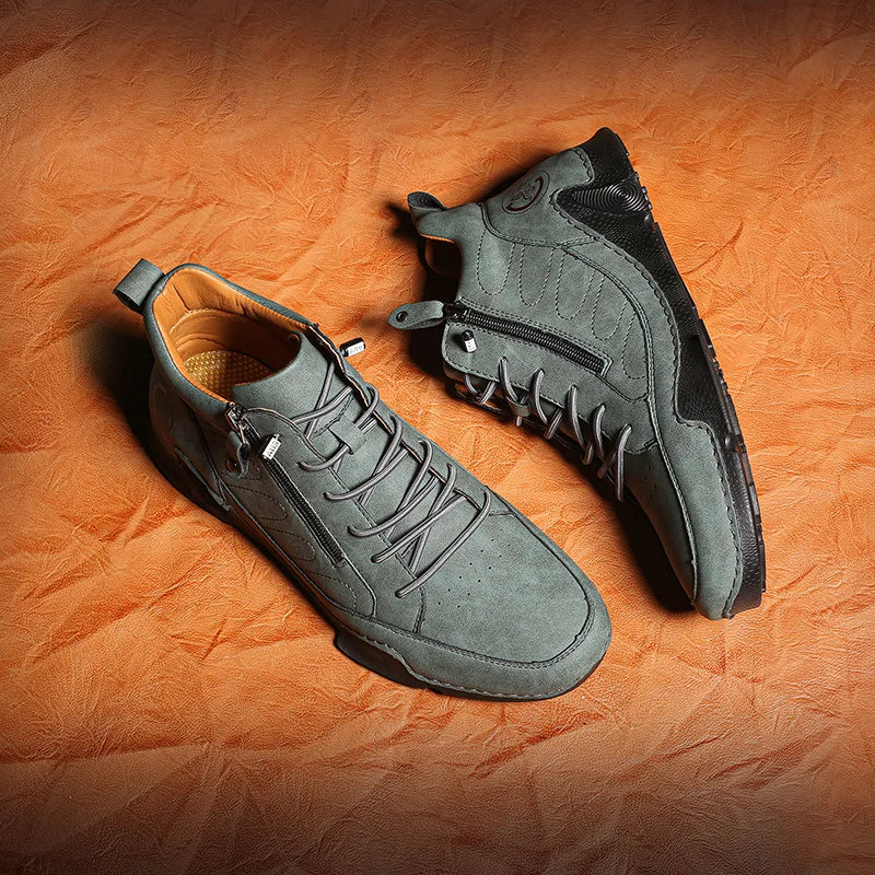 Men’s Wide-Toe Orthotic Waterproof Leather Slip-On Boots