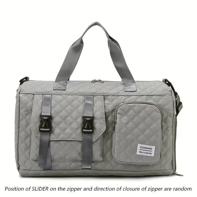 Spacious Argyle Nylon Travel Duffle Bag
