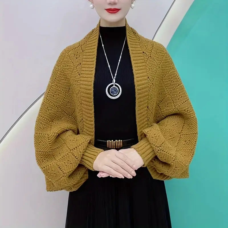 Fashion hollowed-out knitted shawl jacket