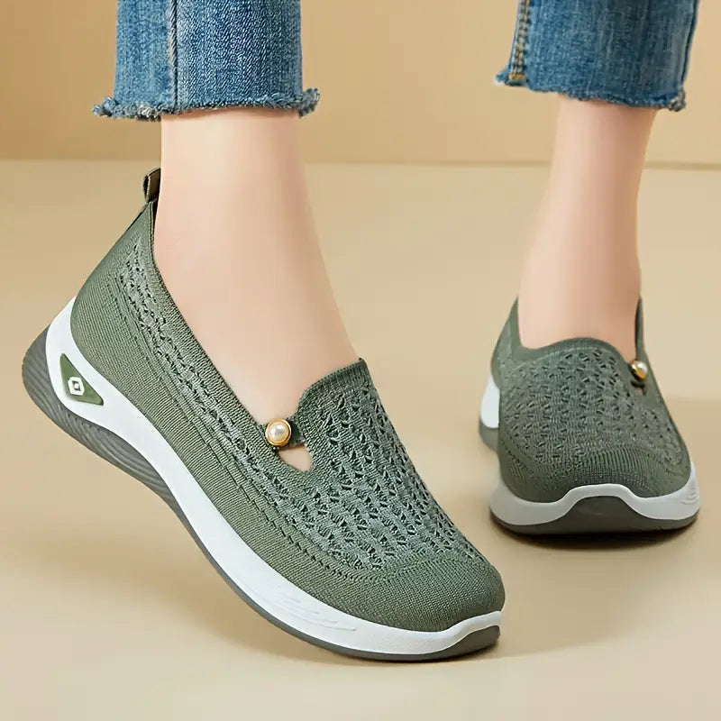 Breathable Mesh Slip-On Walking Shoes for Women