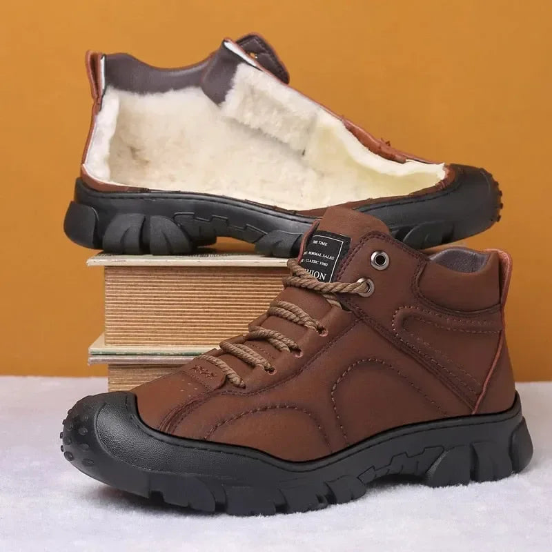 Men's Brown Leather Casual Ankle Boots