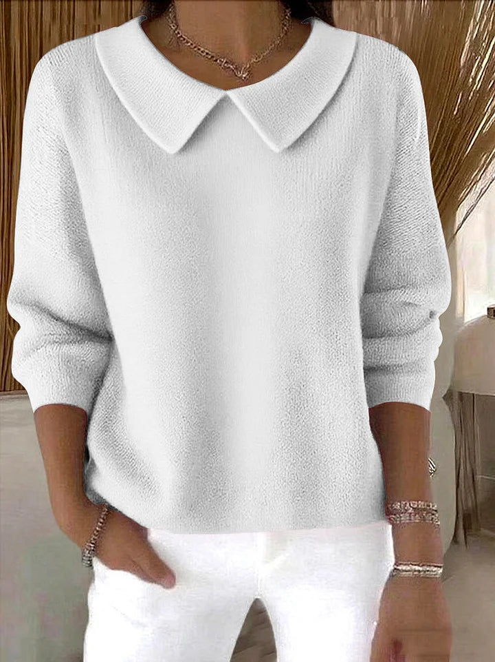 Women's Cotton Plain Long Sleeve Comfortable Sweater