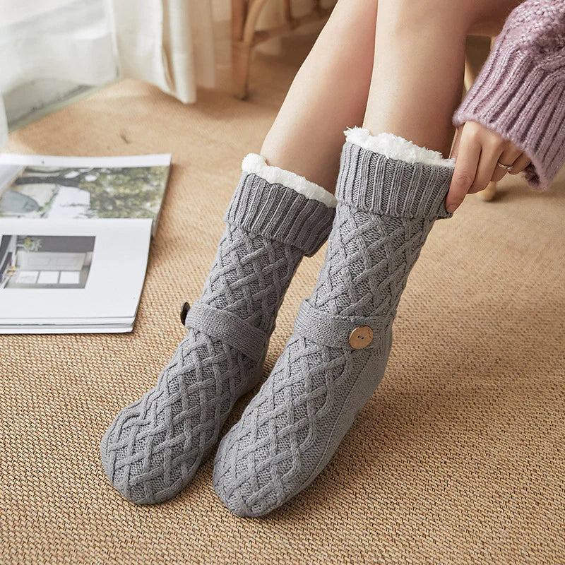 Women’s Ultra-Thick Knit Non-Slip Home Slipper Socks