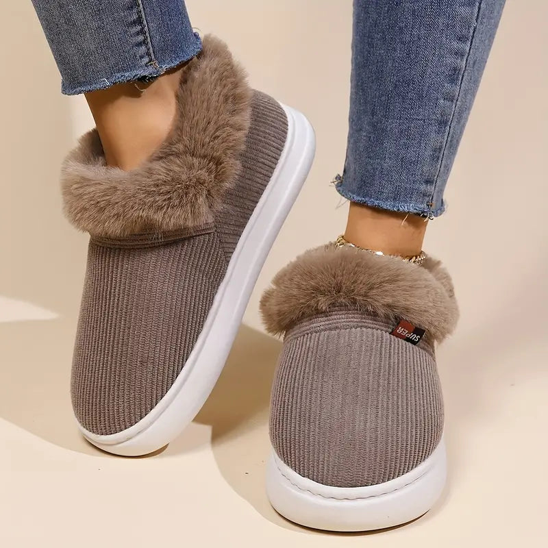 Unisex Warm Booties with Plush Lining - Non-Slip & Durable