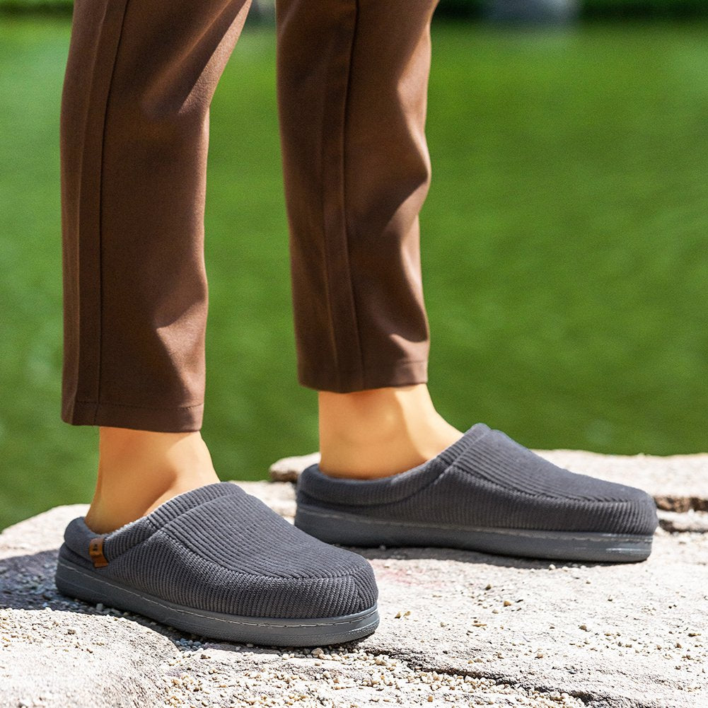 Men’s Corduroy Memory Foam House Slippers