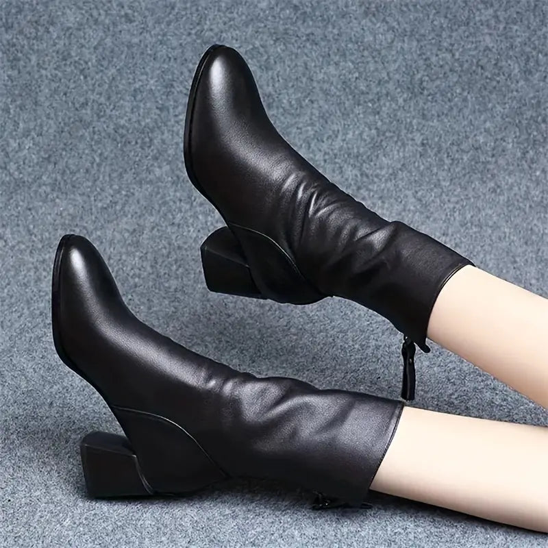 Women's Mid Platform Heel Ankle Boots