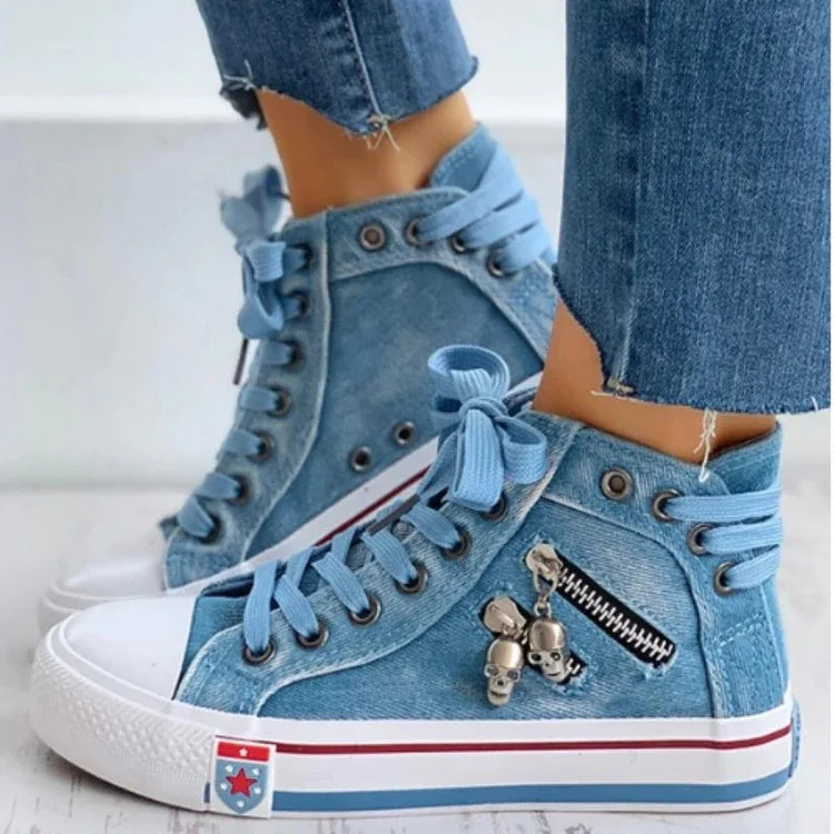 Women's Side Zipper Casual Sneakers