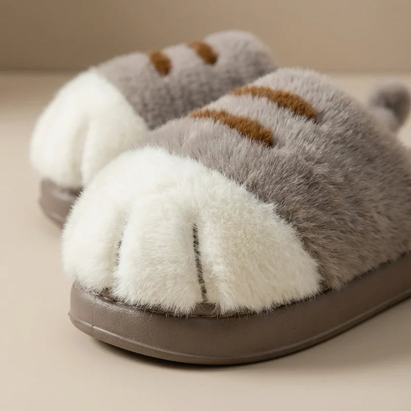 Cat Paw Plush House Slippers