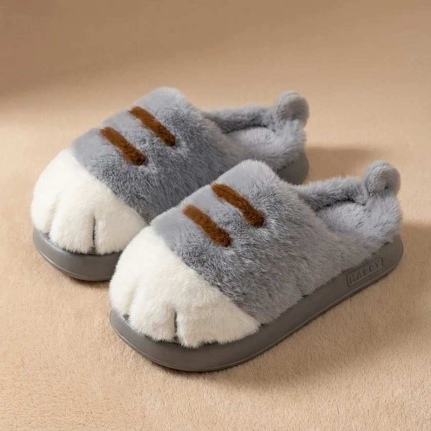 Cat Paw Plush House Slippers