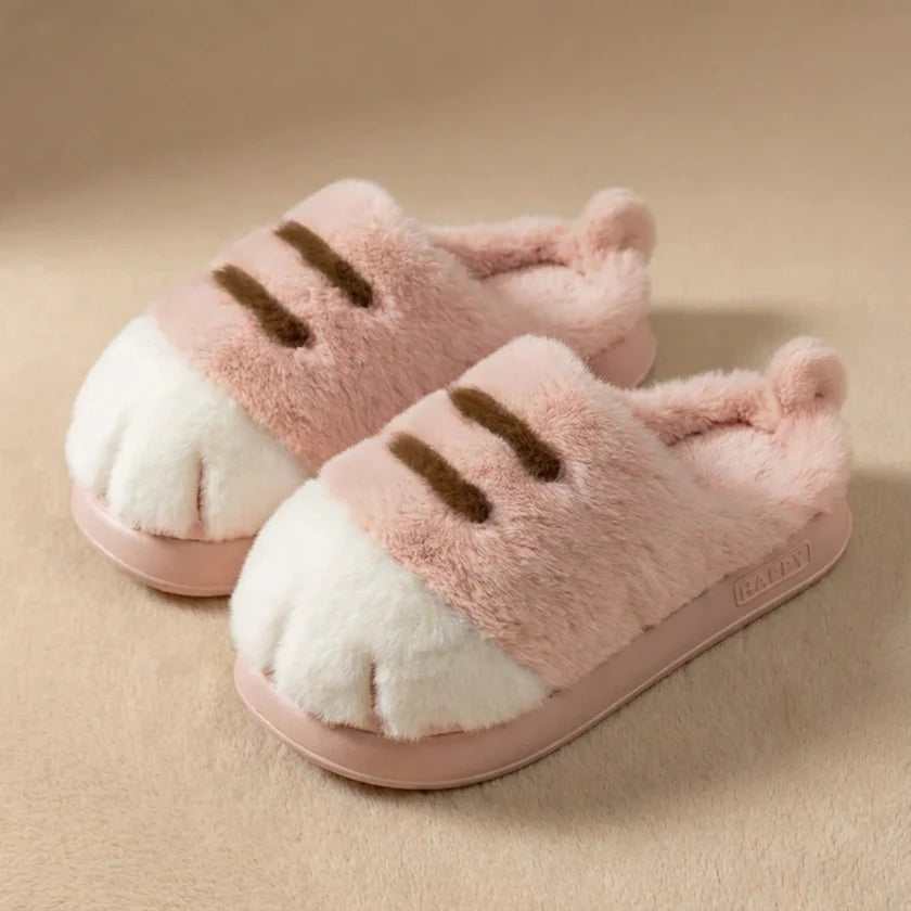 Cat Paw Plush House Slippers