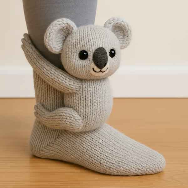 Cosy 3D Knit Animal Novelty Socks