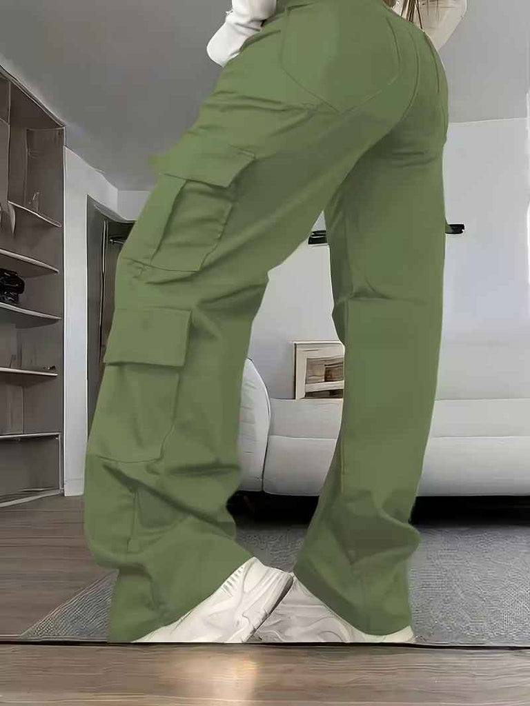 Women’s Y2K Street-Style Elastic-Waist Cargo Trousers
