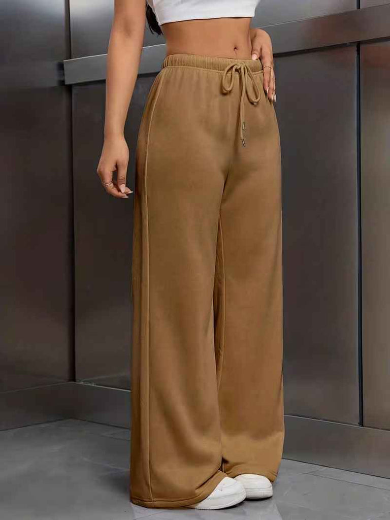 Women’s Fleece-Lined Straight-Leg Drawstring Winter Trousers