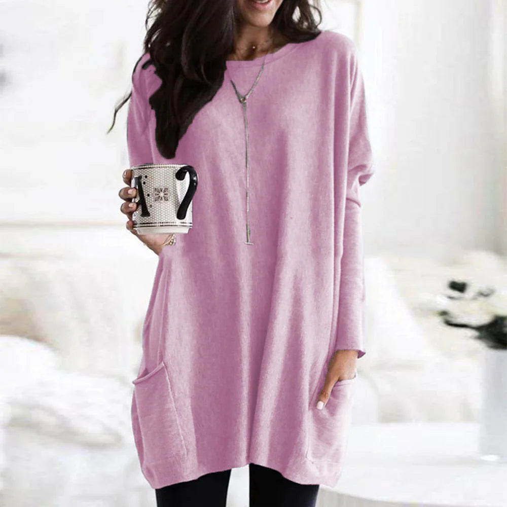 Women’s Soft Knit Pocket Tunic Top