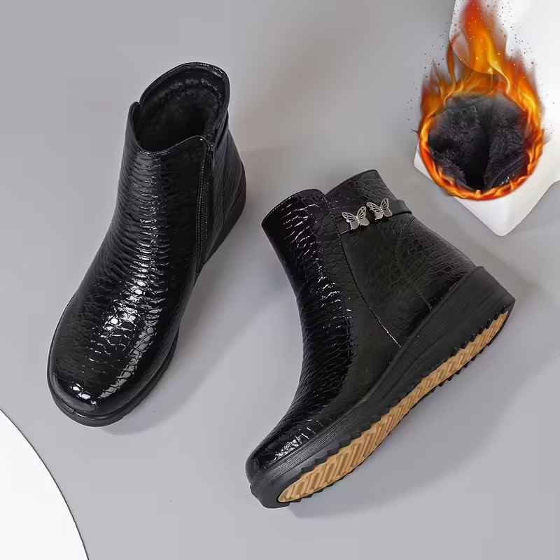 Women’s Winter Chunky Platform Side-Zip Arch Support Ankle Boots