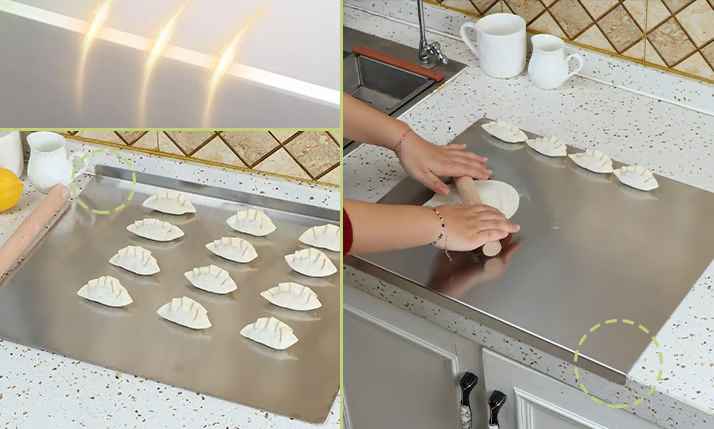 Planche à découper de cuisine en acier inoxydable non poreux