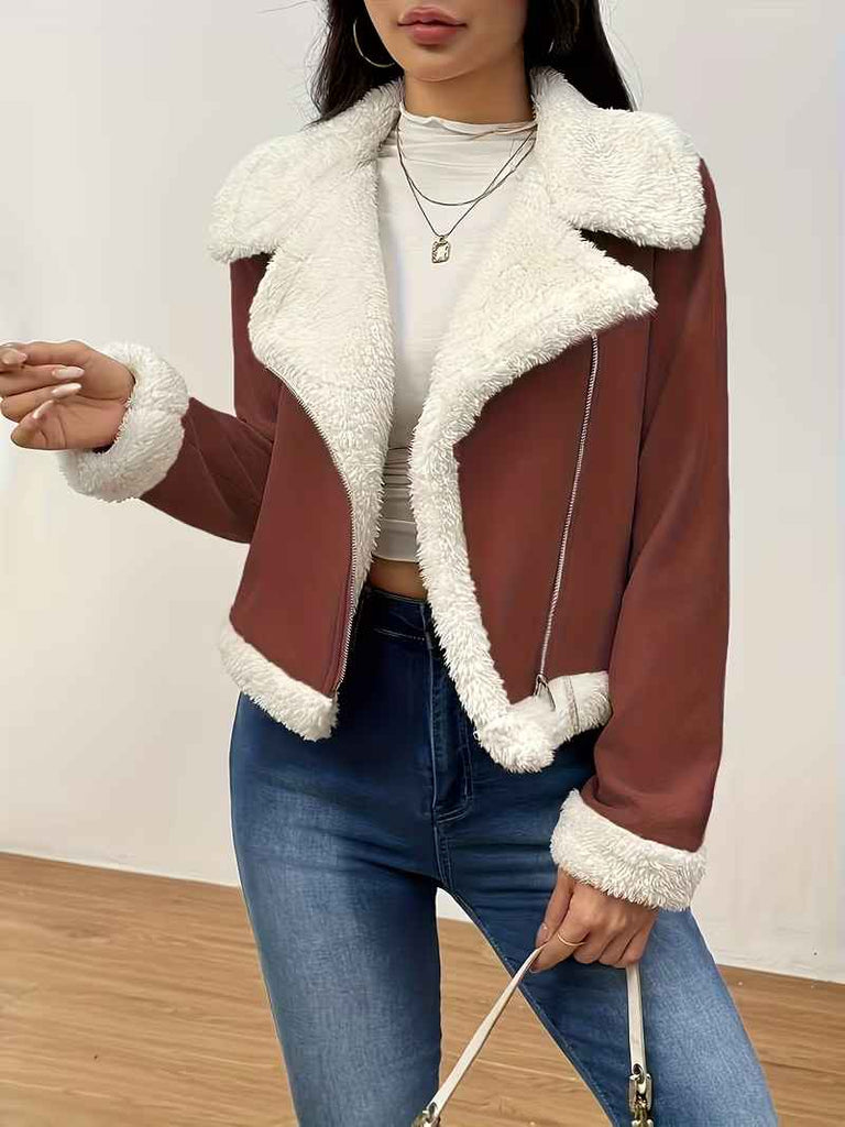 Women’s Elegant Winter Zip-Front Tailored Coat