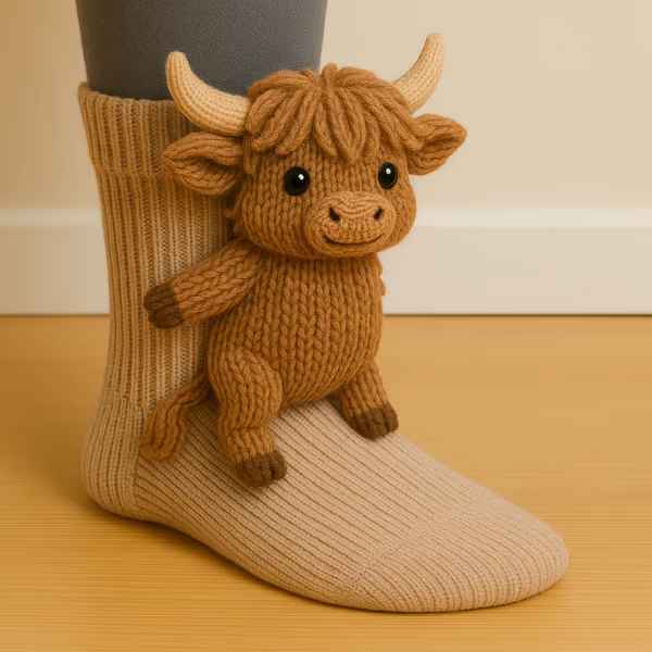 Cosy 3D Knit Animal Novelty Socks