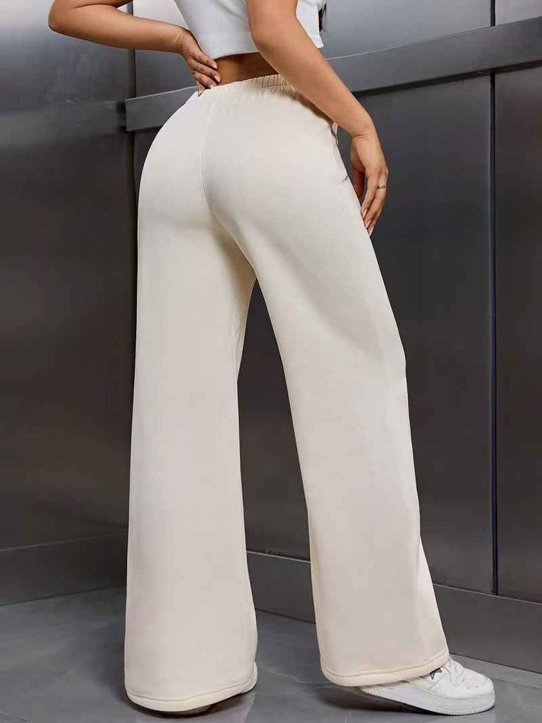 Women’s Fleece-Lined Straight-Leg Drawstring Winter Trousers