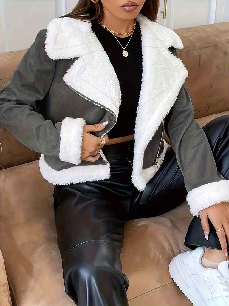 Women’s Elegant Winter Zip-Front Tailored Coat