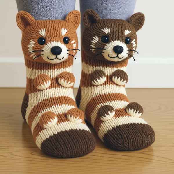 Cosy 3D Knit Animal Novelty Socks