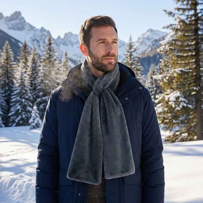 Women’s Hidden-Pocket Faux-Fur Pull-Through Scarf