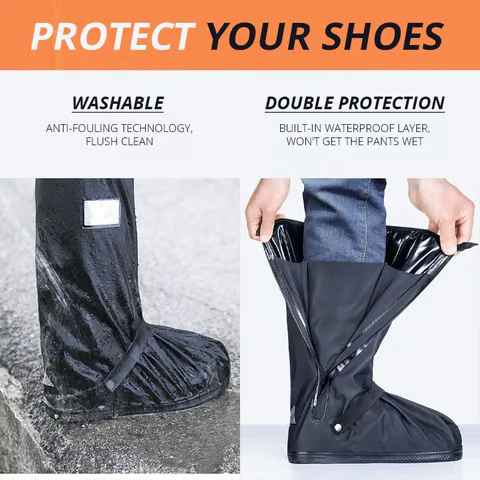 All-Weather Waterproof Boot Covers with Reflective Zip