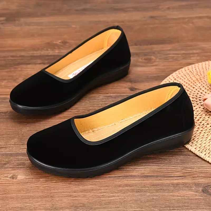 Women’s Round-Toe Elastic Slip-On Everyday Loafer Trainers