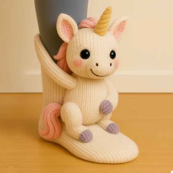 Cosy 3D Knit Animal Novelty Socks