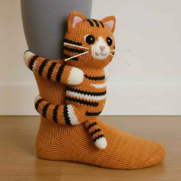 Cosy 3D Knit Animal Novelty Socks