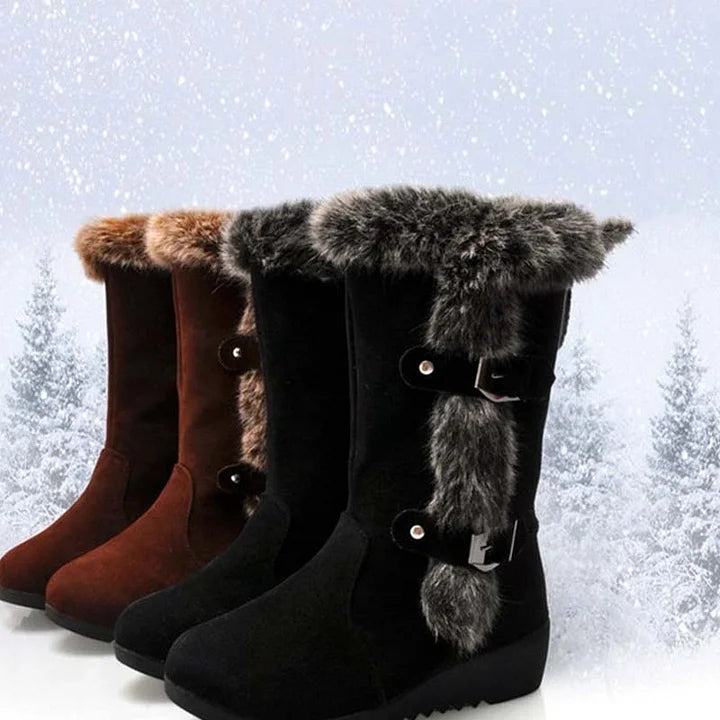 Women’s Plush Trim Mid-Calf Snow Boots
