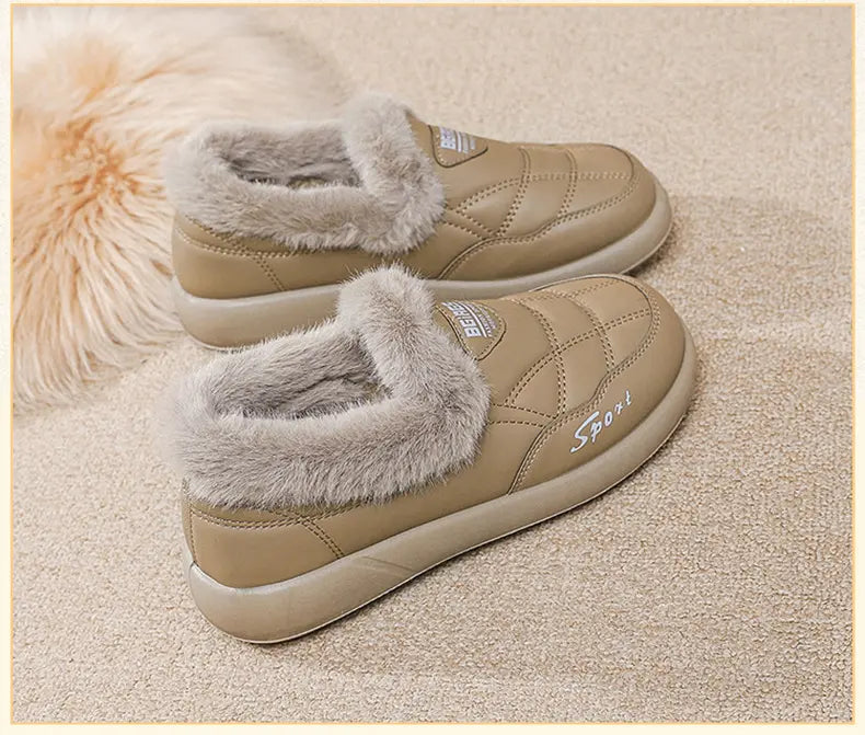 Women’s Faux Fur Lined Warm Slip On Winter Shoes