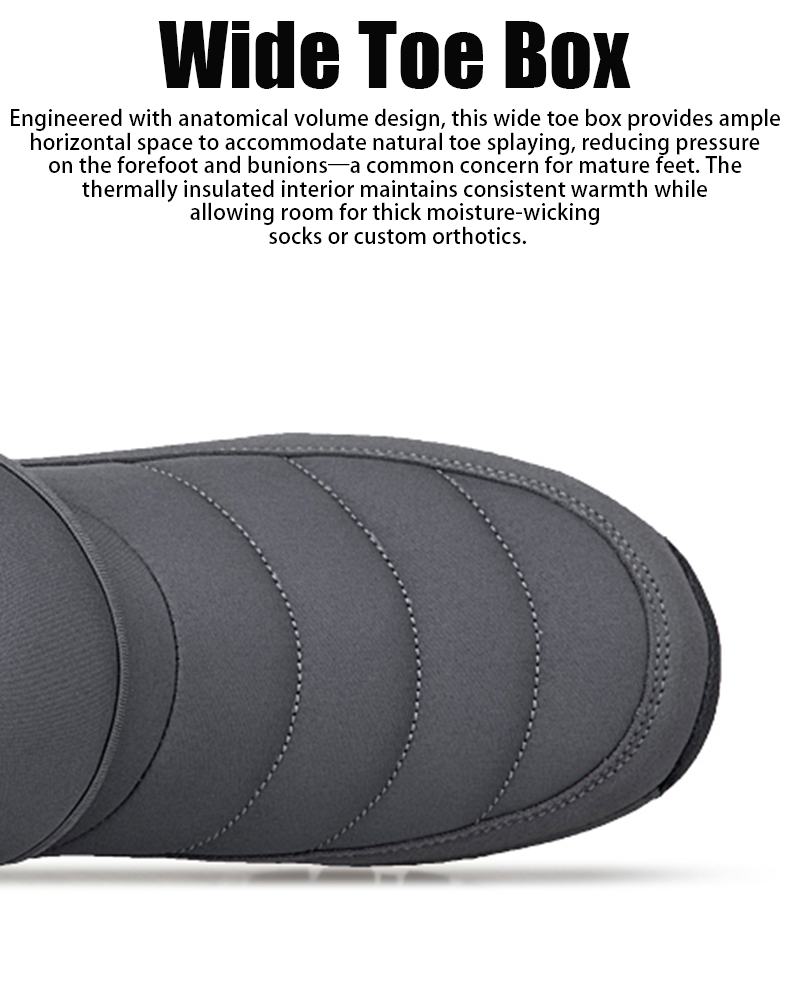 Men’s Fleece-Lined Waterproof Snow Boots with Wide Toe Fit