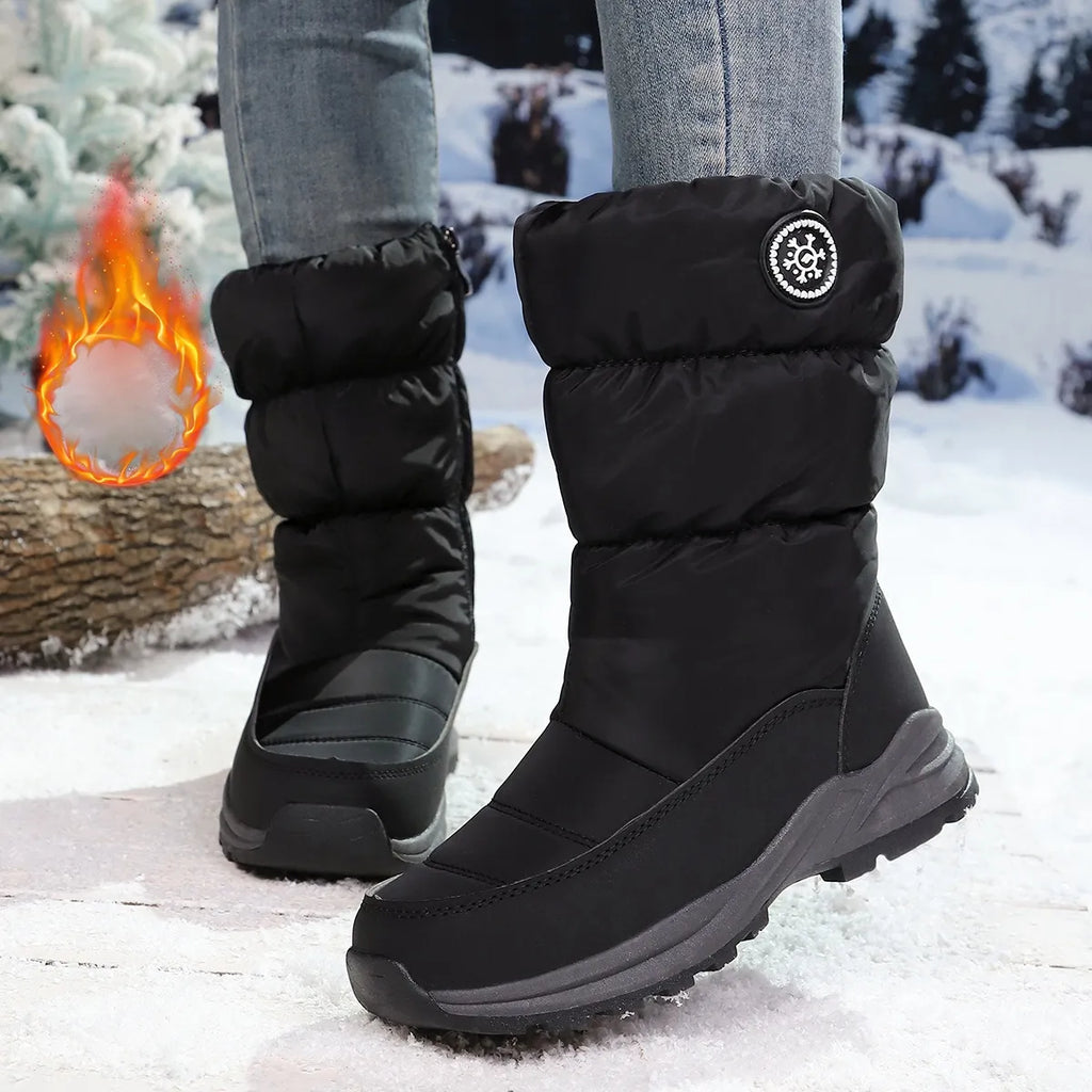 Women’s Water-Resistant Faux-Fur Mid-Calf Snow Boots